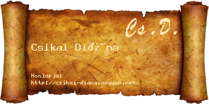 Csikai Diána névjegykártya